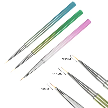 TP 3 adet / takım UV Jel Çizim Boyama Tırnak Astar Fırça Akrilik Tırnak Kalem Fransız Tırnak Karışık Renkler Kabak Kolu Tırnak Sanat DIY Araçları