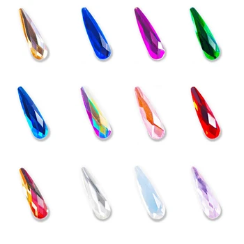 20 adet Nail Art Crystal Clear Cam Rhinestones Taşlar Damla Şekli 3D Renkli Taşlar Tırnak Tasarım Manikür DIY Süslemeleri