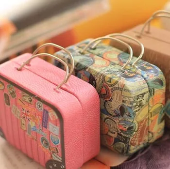 Retro bavul yaratıcı teneke saklama çantası / şeker kutuları / sikke Demir hediye kutusu / düğün şeker saklama kutusu / hediye çantası