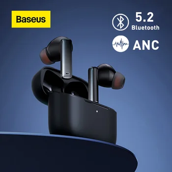 Baseus M2 ANC TWS Bluetooth Kulaklık Kablosuz 5.2 4-mic Arama ENC Düşük Gecikme video oyunu APP Kontrolü