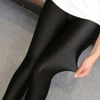 Yüksek Bel Siyah Kadın Legging Bayanlar Sıska Legging Sıkı Parlak kalem pantolon Bayanlar Moda Clubwear Pantolon Boyutu M-3XL
