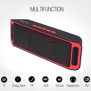 MİNİ Açık Bluetooth Hoparlörler Subwoofer Taşınabilir Kablosuz MP3 Çalar 3.5 MM AUX USB Jack TF Kart Stereo Soundbar