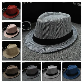 Yeni erkek Şapka Fedora Şapka Moda Retro Caz Şapka Geniş şapka Çift Şapka Yaz Melon Şapka açık hava şapkası Panama