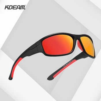 KDEAM Darbe Direnci TR90 Spor Güneş Gözlüğü Erkekler Polarize Kedi.Ücretsiz kutu ile 3 Hafif UV engelleme 1.1 mm kalınlığında Lens