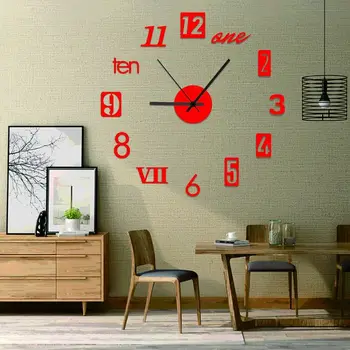 3D duvar saati Modern Degrade Ayna Tasarım Akrilik Duvar Sticker diy ev dekoru Saat Duvar Estetik Oturma Odası Süslemeleri