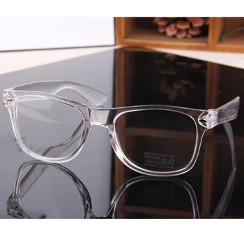 Yeni Tasarım Kristal Berraklığında Çerçeve Şeffaf Çerçeve Genel Asetat Gözlük Kare Göz Gözlük Şeffaf Lens Sahte Gözlük Çerçevesi