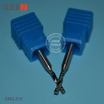 EM3. 212mm Tek Flüt PVC Kesme CNC Akrilik Freze Uçları Spiral End freze Matkap