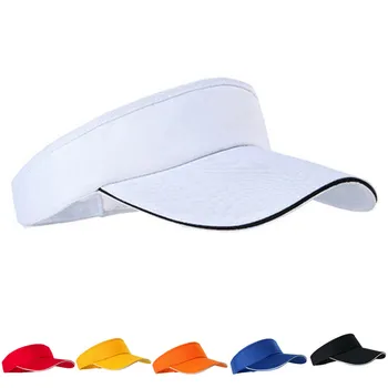 Erkekler pamuklu kasket vizör kapağı Ayarlanabilir Koşu Tenis Golf Unisex Boş Üst vizör kapağı Kadın Güneş Koruyucu Şapkalar