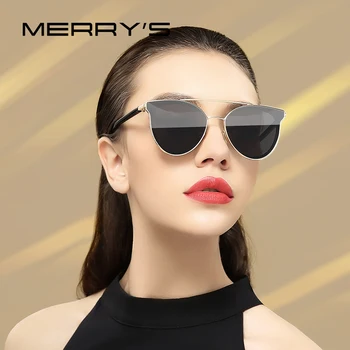 MERRYS tasarım Kadın Moda Kedi Göz Güneş Gözlüğü Bayanlar Lüks Marka Trend güneş gözlüğü UV400 Koruma S8085N