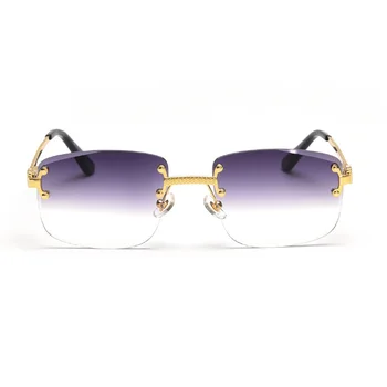 Çerçevesiz Bahar Menteşe Ayak Güneş Gözlüğü Degrade TAC Lens erkek Gölge güneş gözlüğü UV400 Koruma kadın Gözlük о оקייי о очки