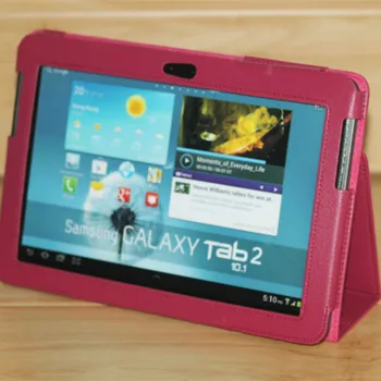 Samsung Galaxy Tab 2 10.1 inç için Kılıf Tablet GT-P5100 P5110 P5113 P7500 P7510 Pu Deri Flip Folio GT-P5110 P5100 Mıknatıs Kapak