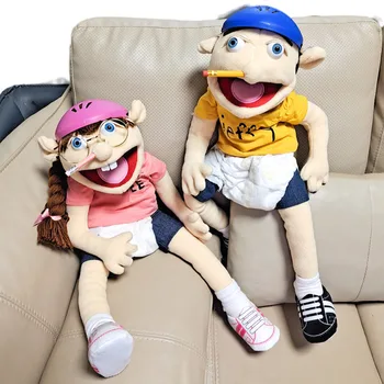 60 cm Dev Jeffy Feebee Kukla Peluş Şapka Oyunu Oyuncak Kız Karikatür kukla Peluş Bebek Talk Show Parti Sahne noel hediyesi