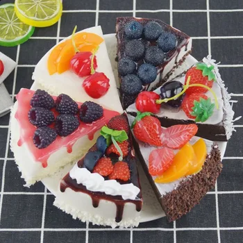 Simülasyon Meyve Kek Ekmek Modeli Gıda Fotoğraf Sahne Yapay Dilimleme Kek Sahte dondurmalı pasta Sevimli Oyuncaklar Kek Dükkanı Ekran