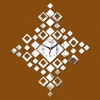 2019 promosyon yeni Akrilik Çok parçalı set duvar saati modern tasarım lüks ayna 3d kristal Kuvars izle saatler