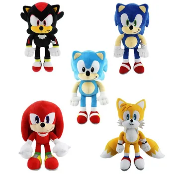 30cm Yeni Varış Sevimli Aksiyon Figürü Gölge Kirpi peluş oyuncak PP Pamuk Sonic peluş oyuncaklar Noel için Çocuk Hediye