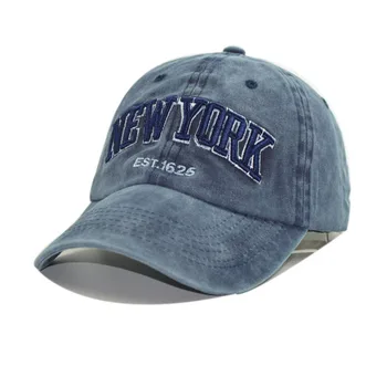 Yüksek Kaliteli pamuklu beyzbol şapkası Şapka Kadın Erkek Vintage Baba Şapka NEW YORK Nakış Mektup Açık Spor Kamyon Şoförü Kapakları