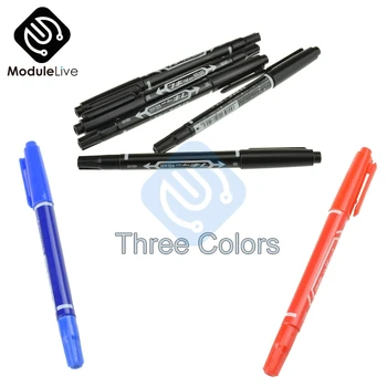 5 ADET Siyah Mavi Kırmızı CCL Anti-gravür PCB devre Mürekkep Marker Çift Kalem DIY PCB Tamir CCL Baskılı Devre Şeması