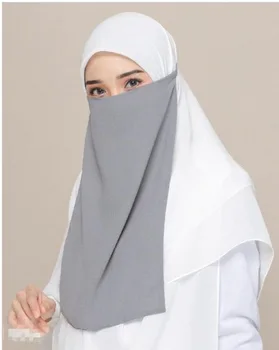 H234 Büyük boy tek katmanlı süt ipek peçe müslüman başörtüsü şapka çekme islam eşarp kravat geri tam başörtüsü kadın headwrap