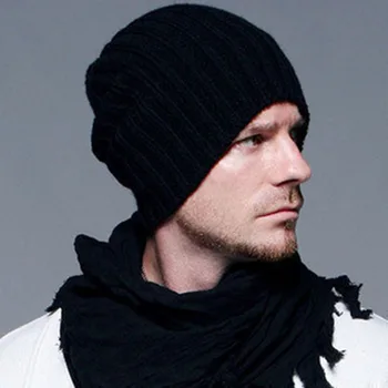 2020 dış ticaret yeni moda kış kapşonlu şapka ile aynı stil örme şapka erkek yün şapka toptan A12