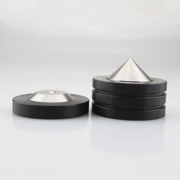 Audiocrast Siyah Kristal Çelik Dia 49 * 37mm Ses Yalıtımı Ayak Hoparlör Sivri Ses Konileri HiFi Bağlar Amplifikatör Ayakları