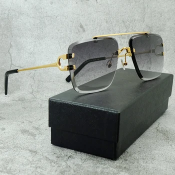 Elmas Kesim Güneş Gözlüğü Erkekler Moda Metal Tel Y Lüks Tasarımcı Carter Erkek Aksesuarları Yüksek Kaliteli Gözlük Sürüş Shades