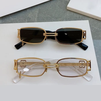 2020 Kare güneş gözlüğü Lüks Marka Seyahat Küçük Dikdörtgen Güneş Gözlüğü Erkekler Kadınlar Vintage Retro Oculos De Soleil