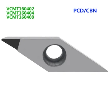 1 ADET PCD CBN Uç VCMT160402 VCMT160404 VCMT160408 CNC torna tezgahı Elmas Ekler VCGT Karbür Torna İşleme Kesici Takım