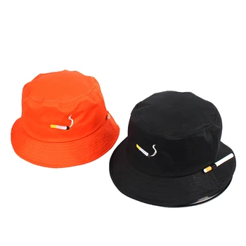 2020 Kap Yetişkin Panama Bob Şapka Yaz Sigara Nakış Kova Şapka Erkekler Severler Düz Şapka Pamuk Kadın Hip Hop Balıkçılık HİÇBİR CHİLL