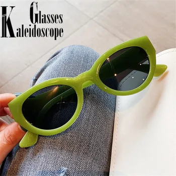 Vintage Kedi Göz Güneş Gözlüğü Kadın Moda Küçük Yeşil güneş gözlüğü Erkekler Marka Tasarım Retro Hip hop Gözlük Shades UV400 Gözlük