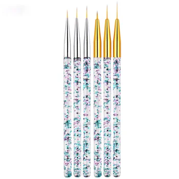 3 Adet Tırnak resim fırçası Tırnak Astar Fırça, Akrilik UV Jel Glitter Boyama Fırçaları kristal tutacak Naylon Saç Çiçek Kalemler Çivi Araçları