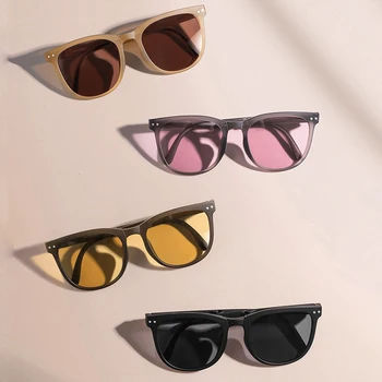 Güneş gözlüğü Kadın Katlanır hava yastığı TR90 UV400 Koruma Polarize Gözlük Durumda Moda Kare Vintage Erkekler Gözlük 001