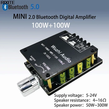 ZK-1002L 100WX2 Mini Bluetooth 5.0 Kablosuz Ses Güç Dijital Amplifikatör Kurulu Stereo Amp DC 12V 24V