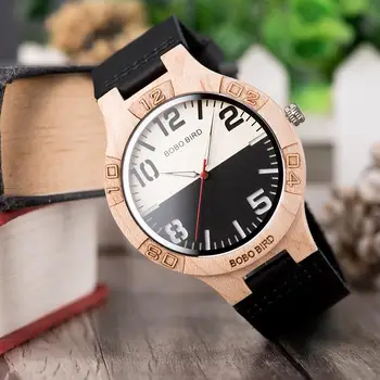 Ahşap Saatler BOBO KUŞ Orijinal Marka çift saatleri Hakiki Deri Hediye Kutusunda Özelleştirilmiş Kabul orologio uomo