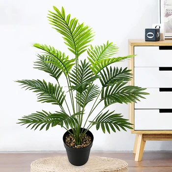 65-92cm Büyük Yapay Palmiye Ağacı Tropikal Bitkiler Yapay Yeşillik Plastik Sahte Okaliptüs Monstera Ev Bahçe Ofis Deco