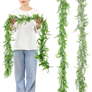 6ft Yapay Okaliptüs Yaprakları Garland Yeşil Söğüt Sarmaşıklar Bitkiler Düğün Ev Partisi için Kemer Duvar Bahçe DIY Dekorasyon