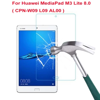 9 H Sertlik Temperli Cam Ekran Koruyucu Için Huawei MediaPad M3 Lite 8.0 İnç CPN-W09 L09 AL00 Kabarcık Ücretsiz HD koruyucu Film