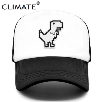 IKLİM Internet Kırık Kap Komik Dinozor Bilgisayar Geek kamyon şoförü şapkası Programcı Dinozor Serin Kap Siyah Örgü Serin Kap
