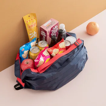 Çok renkli Katlanabilir Omuz Aperatif Alışveriş Çantaları Çevre Dostu Sebze Bakkal Torbalar Su Geçirmez Kullanımlık Alışveriş Çantası