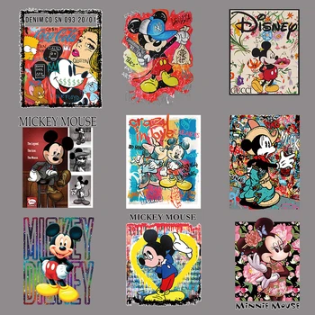 Disney Karikatür Mickey Mouse ısı Transferi Giyim Termal Yapışkan Yamalar Termal Çıkartmalar DIY T-shirt Aplikler