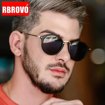 RBROVO Metal Retro Güneş Gözlüğü Erkekler 2021 Marka Tasarımcı Gözlük Erkekler için/Kadınlar Vintage Gözlük Erkekler Lüks Oculos De Sol Feminino