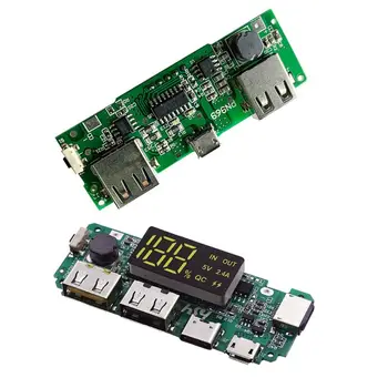 LED Çift USB5V 2.4 A 2A 1A Mikro/Tip-C/USB Girişi Güç Bankası 18650 pil şarj cihazı devre kartı modülü ile Ekran