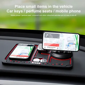 Araba Dashboard Kaymaz Mat 3 İn 1 Cep telefon tutucu yuvası Pad Gösterge Paneli Braketi Organizatör Park Numarası Plaka