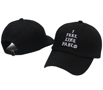 Pablo gibi hissediyorum baba şapka Kanye West Marka %100 % Pamuk nakış beyzbol şapkası Snapback Unisex açık Moda eğlence kapaklar