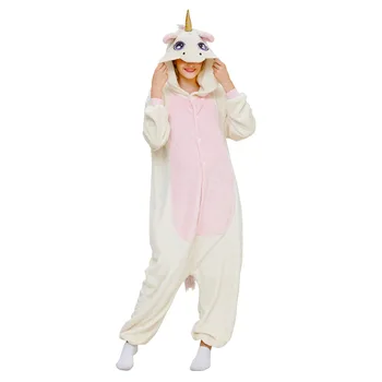 Pembe Unicorn Kigurumi Kadın Onesies hayvanlı pijama Erkek Tulum Pijama Yetişkin Ev Giyim