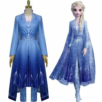 2022 Dondurulmuş 2 Cosplay Prenses Elsa Kız Festivali Kostüm Kadın Prens Elbise Parti Yılbaşı Hediyeleri Custom Made Yeni 2022
