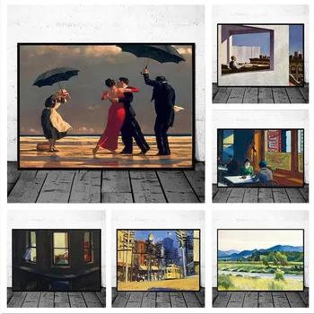 Ünlü Edward Hopper Tuval Boyama Modern Soyut Posterler ve Baskılar Cuadros Duvar sanat resmi Oturma Odası Ev Dekorasyon ıçin