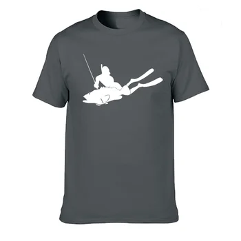 Spearfishing Mızrak balık Balıkçılık Dalgıç Eğlenceli T Gömlek Casual Pamuk Yaz kısa Kollu komik tişört Mans Tshirt Erkek Giyim tops