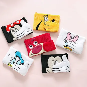 Disney Karikatür Anime Mickey Minnie Donald Papatya Lotso Sevimli Makyaj Çantası Rahat bozuk para cüzdanı Kozmetik Çantası Kızlar pelüş çanta Hediye
