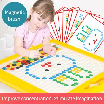 Yeniden kullanılabilir Manyetik Çizim tahtasında Oyuncaklar Çocuklar için Erken Eğitim renkli boncuklar Bulmacalar Çizim Çocuk Yaratıcı Geliştirilmiş 2Y+
