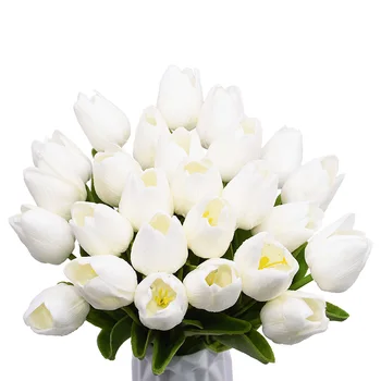 5/10 adet Yapay Laleler Buket Çiçekler Gerçek Dokunmatik Köpük Tulipanes Çiçek Gelin Düğün Buket Süslemeleri Ev dekor